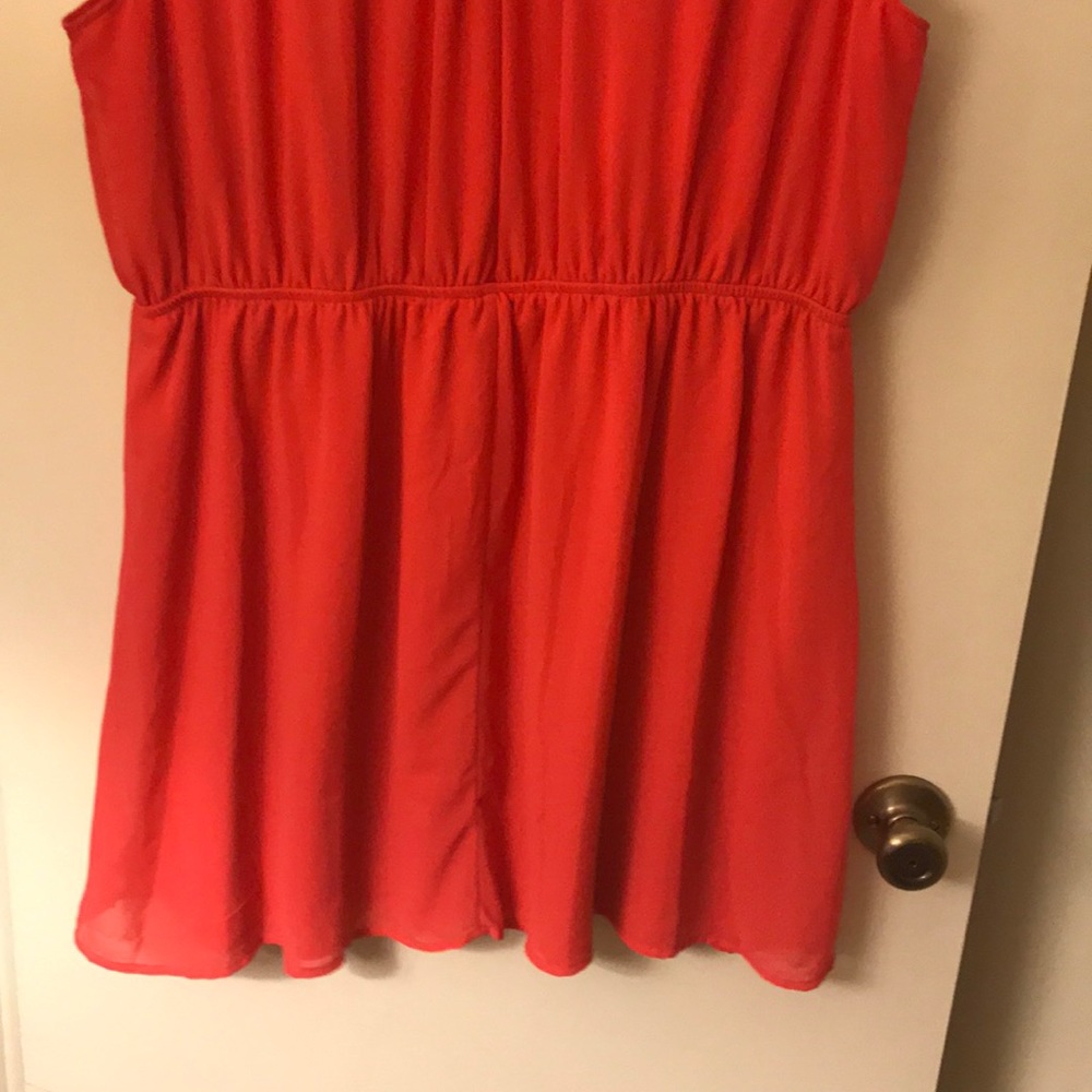 Coral and Lace Mini Dress - 3X - Picture 7 of 7